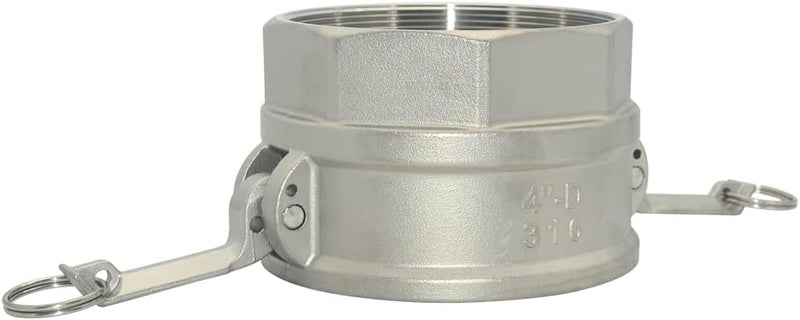 Varmhus Stainless Steel 316 4" Type D Trash Pump Adapter Female Camlock,Type D Cam and Groove Hose Fitting - Image 3